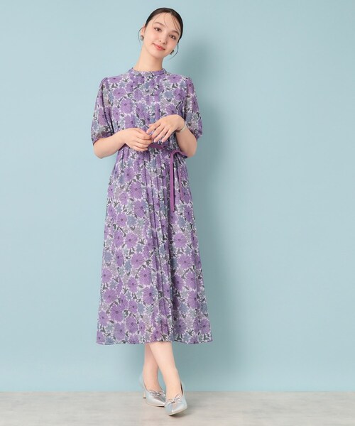 セール】【&yours project／SS～L】レース柄プリーツワンピース