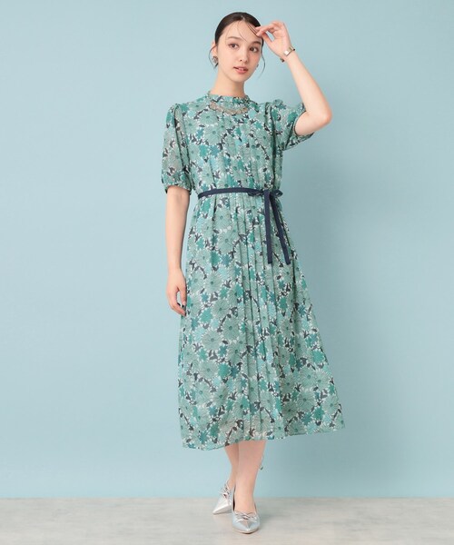 セール】【&yours project／SS～L】レース柄プリーツワンピース