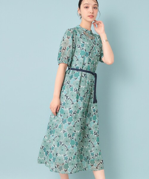 Sunauna（スーナウーナ）の「【&yours project／SS～L】レース柄プリーツワンピース（ワンピース・レディース・ネイビー系/パープル系5/グリーン系その他2・40/38/36/34）」の10枚目の写真