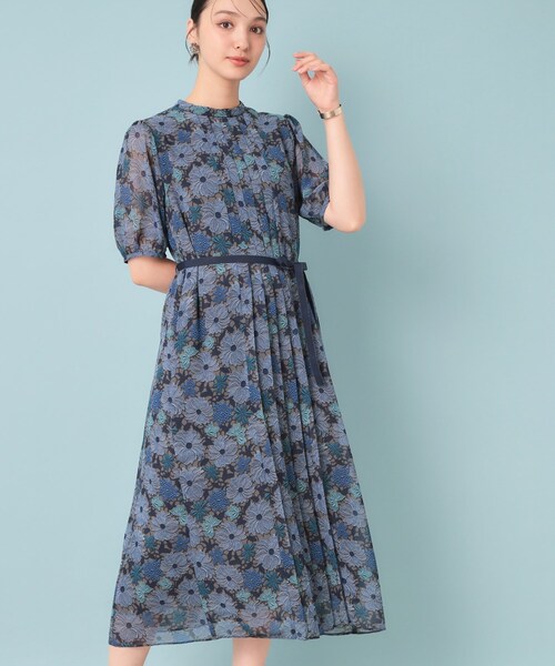 Sunauna（スーナウーナ）の「【&yours project／SS～L】レース柄プリーツワンピース（ワンピース・レディース・ネイビー系/パープル系5/グリーン系その他2・40/38/36/34）」の12枚目の写真