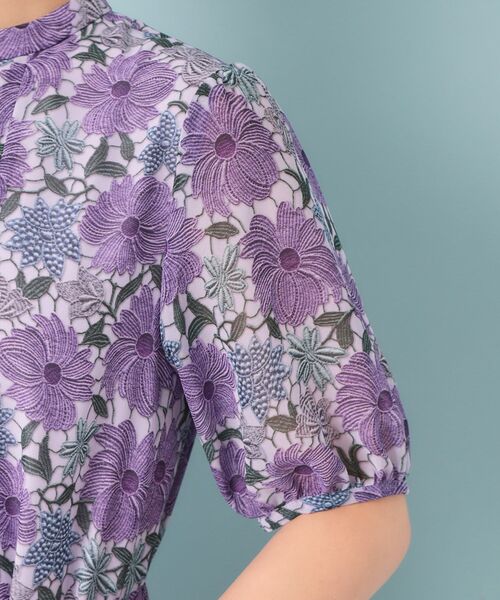 Sunauna（スーナウーナ）の「【&yours project／SS～L】レース柄プリーツワンピース（ワンピース・レディース・ネイビー系/パープル系5/グリーン系その他2・40/38/36/34）」の22枚目の写真