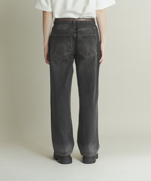 SENSE OF PLACE by URBAN RESEARCH（センスオブプレイスバイアーバンリサーチ）の「『WEB限定』ハードウォッシュデニムワイドパンツ（デニムパンツ・メンズ・ブラック/インディゴブルー・MEDIUM/LARGE）」の21枚目の写真