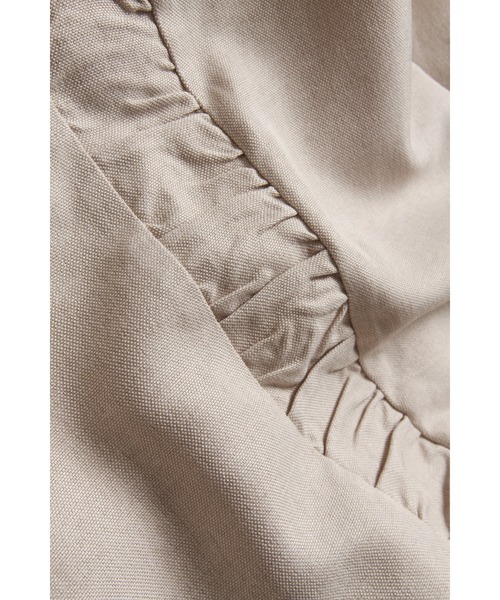 &. NOSTALGIA(アンドドットノスタルジア)の「サイドギャザーワイドパンツ(デニムパンツ・レディース・ブラック/グレイッシュベージュ・M)」の4枚目の写真