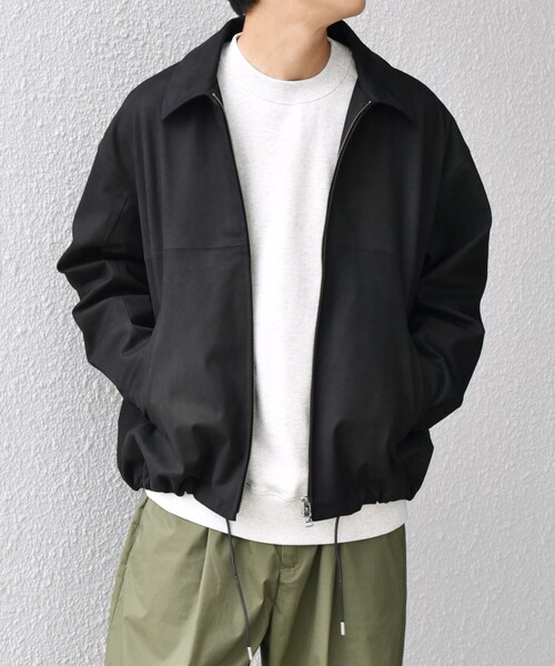 SHIPS any（シップス エニィ）の「SHIPS any: フェイクスエード(ポリエステル) バックタック ドロスト ショート ブルゾン◇（ブルゾン・メンズ・ブラック/ブラウン・LARGE/MEDIUM）」の5枚目の写真