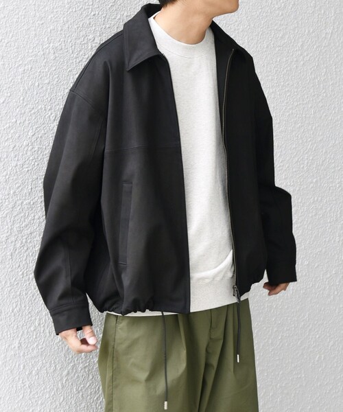 SHIPS any（シップス エニィ）の「SHIPS any: フェイクスエード(ポリエステル) バックタック ドロスト ショート ブルゾン◇（ブルゾン・メンズ・ブラック/ブラウン・LARGE/MEDIUM）」の7枚目の写真