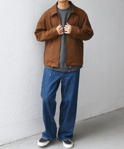 SHIPS any（シップス エニィ）の「SHIPS any: フェイクスエード(ポリエステル) バックタック ドロスト ショート ブルゾン◇（ブルゾン・メンズ・ブラック/ブラウン・LARGE/MEDIUM）」の8枚目の写真