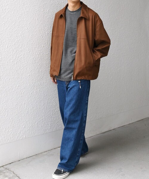 一週間限定値下げ11/9まで　24500→20000円フェイクスエードジャケット セール】フェイクスエードジップブルゾン【手洗いOK】（ブルゾン