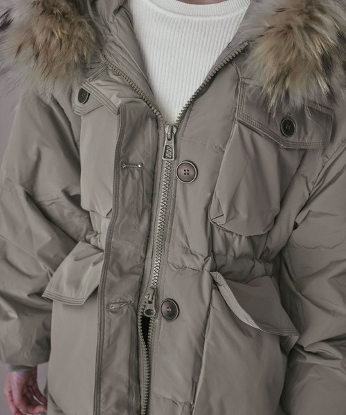 大きいサイズ！新品MOGA/ラクーン取り外し可能ダウンコート軽量定価