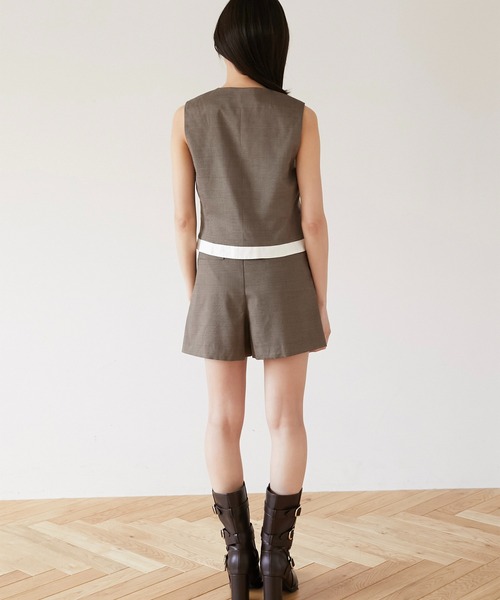 Luan（ルアン）の「【Luan】GLEN CHECK SHORT PANTS/グレンチェックショートパンツ（その他パンツ・レディース・ブラウン/グレー・1/0）」の8枚目の写真