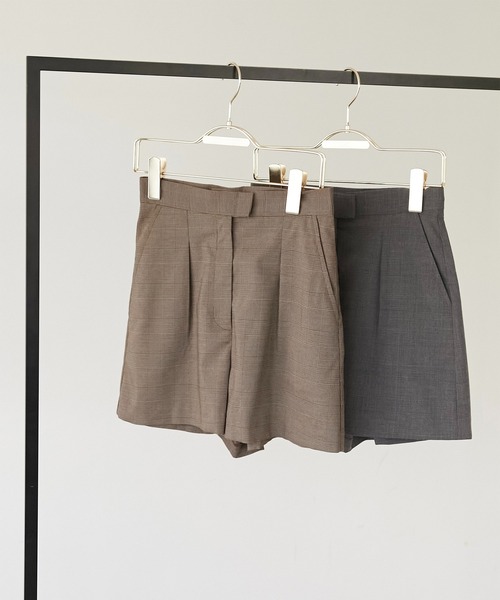Luan（ルアン）の「【Luan】GLEN CHECK SHORT PANTS/グレンチェックショートパンツ（その他パンツ・レディース・ブラウン/グレー・1/0）」の3枚目の写真