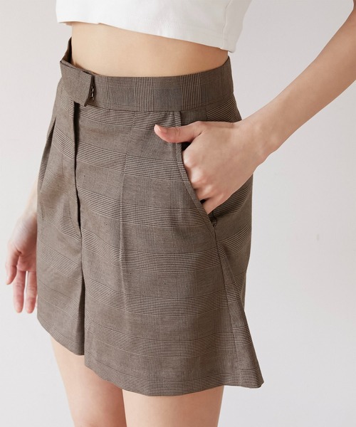 Luan（ルアン）の「【Luan】GLEN CHECK SHORT PANTS/グレンチェックショートパンツ（その他パンツ・レディース・ブラウン/グレー・1/0）」の6枚目の写真