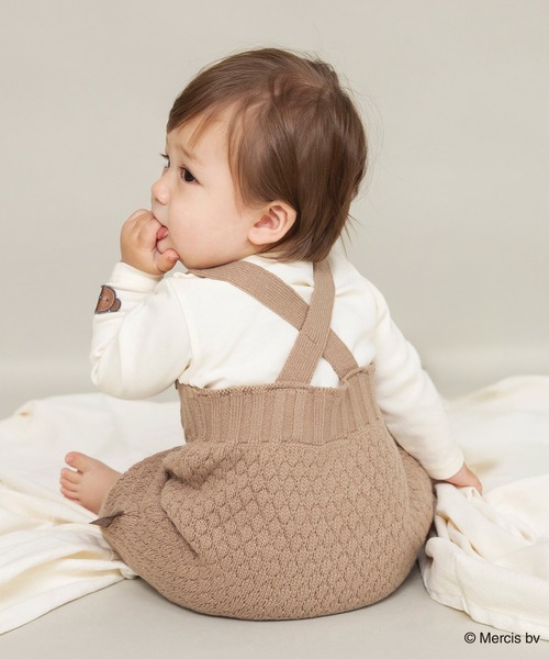 BRANSHES（ブランシェス）の「【boris/ボリス】ニットサロペット（その他ベビーウェア・キッズ・ブラウン/アイボリー・80）」の2枚目の写真