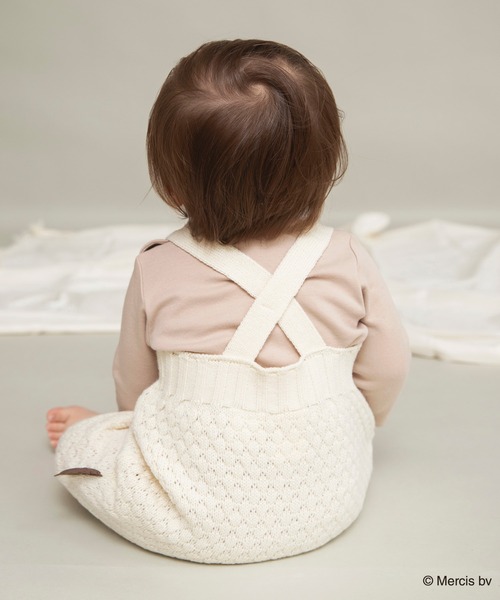 BRANSHES（ブランシェス）の「【boris/ボリス】ニットサロペット（その他ベビーウェア・キッズ・ブラウン/アイボリー・80）」の3枚目の写真