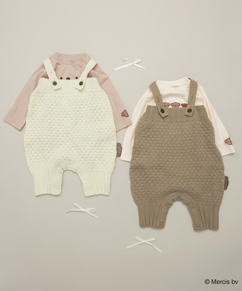 BRANSHES（ブランシェス）の「【boris/ボリス】ニットサロペット（その他ベビーウェア・キッズ・ブラウン/アイボリー・80）」の9枚目の写真