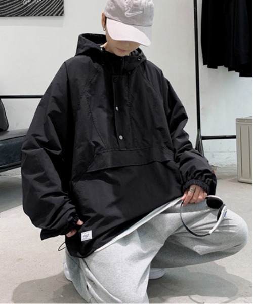 セール】【25年秋冬新作】ピスネーム付きビッグアノラックパーカー