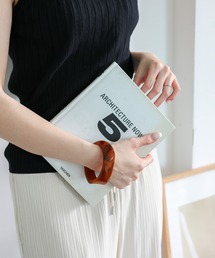 VitaFelice（ヴィータフェリーチェ）の「アクリルクリアバングル 幅広 大きめ べっ甲 マーブル ブレスレット（バングル/リストバンド）」