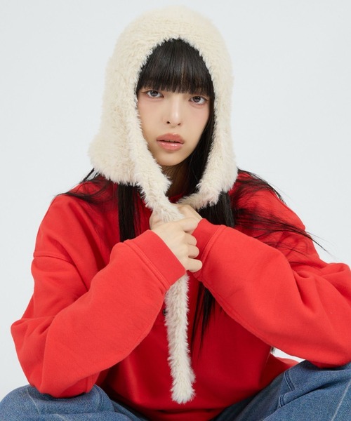 Ruben(ルーベン)の「【RUBEN/ルーベン】RUS-8355/シャギーボンネット/SHAGGY BONNET/帽子/もこもこ/ふわふわ【WEB限定】(ニットキャップ/ビーニー・レディース・ブラック/ベージュ/アイボリー・フリー)」の2枚目の写真