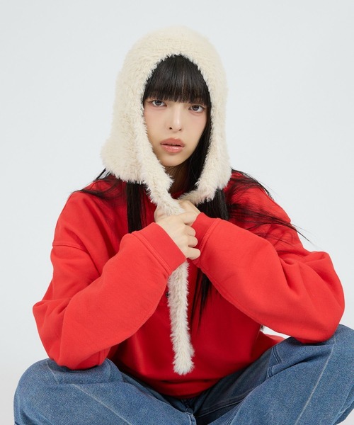 Ruben(ルーベン)の「【RUBEN/ルーベン】RUS-8355/シャギーボンネット/SHAGGY BONNET/帽子/もこもこ/ふわふわ【WEB限定】(ニットキャップ/ビーニー・レディース・ブラック/ベージュ/アイボリー・フリー)」の20枚目の写真