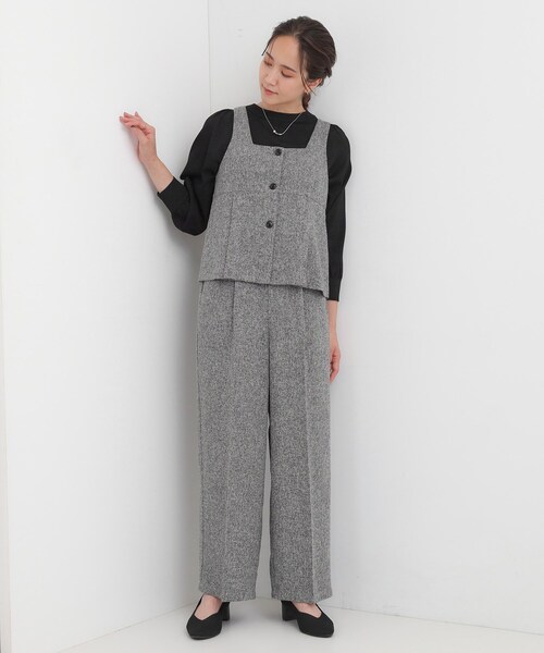 DRESKIP(ドレスキップ)の「【2点セット】着るだけで決まる クラシカルなツイード調セットアップ(セットアップ・レディース・ブラック系3/グレー系3/ベージュ系3・01/02/03/04)」の8枚目の写真