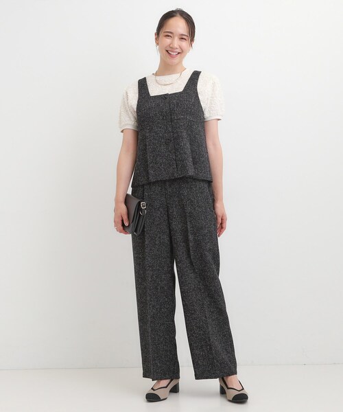 DRESKIP(ドレスキップ)の「【2点セット】着るだけで決まる クラシカルなツイード調セットアップ(セットアップ・レディース・ブラック系3/グレー系3/ベージュ系3・01/02/03/04)」の12枚目の写真