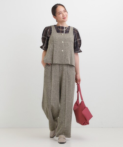 DRESKIP(ドレスキップ)の「【2点セット】着るだけで決まる クラシカルなツイード調セットアップ(セットアップ・レディース・ブラック系3/グレー系3/ベージュ系3・01/02/03/04)」の15枚目の写真