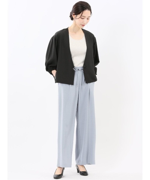 m.f.editorial（エムエフエディトリアル）の「【ストレッチ UVカット イージーケア】m.f.エディトリアル レディース ドライタッチ カルゼ イージーパンツ（スラックス・レディース・イエロー/サックスブルー・LARGE/MEDIUM）」の18枚目の写真