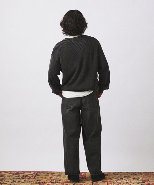JOURNAL STANDARD relume（ジャーナルスタンダード　レリューム）の「フェードコットン ヘンリーネックニット（ニット/セーター・メンズ・ボルドー/グリーン/ブラウン/ブラック・LARGE/MEDIUM）」の21枚目の写真
