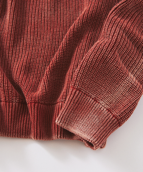 JOURNAL STANDARD relume（ジャーナルスタンダード　レリューム）の「フェードコットン ヘンリーネックニット（ニット/セーター・メンズ・ボルドー/グリーン/ブラウン/ブラック・LARGE/MEDIUM）」の12枚目の写真