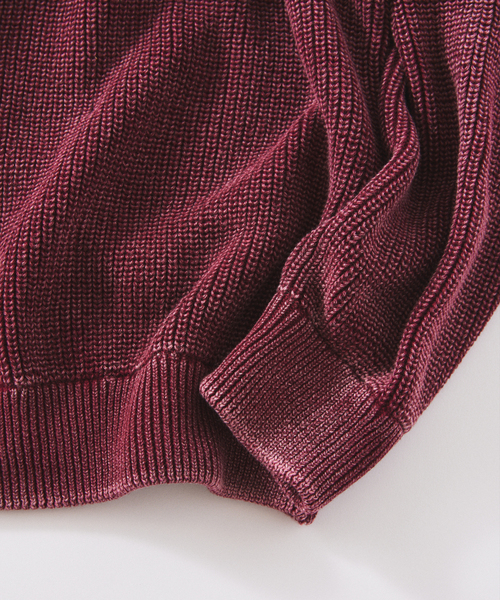 JOURNAL STANDARD relume（ジャーナルスタンダード　レリューム）の「フェードコットン ヘンリーネックニット（ニット/セーター・メンズ・ボルドー/グリーン/ブラウン/ブラック・LARGE/MEDIUM）」の16枚目の写真