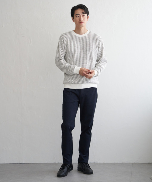 ikka(イッカ)の「【芸能人着用】ビッグワッフルクルーネックプルオーバー(スウェット・メンズ・ブラック/ワイン/グレー/ネイビー/ベージュ/ホワイト・M/L/XL/S)」の13枚目の写真