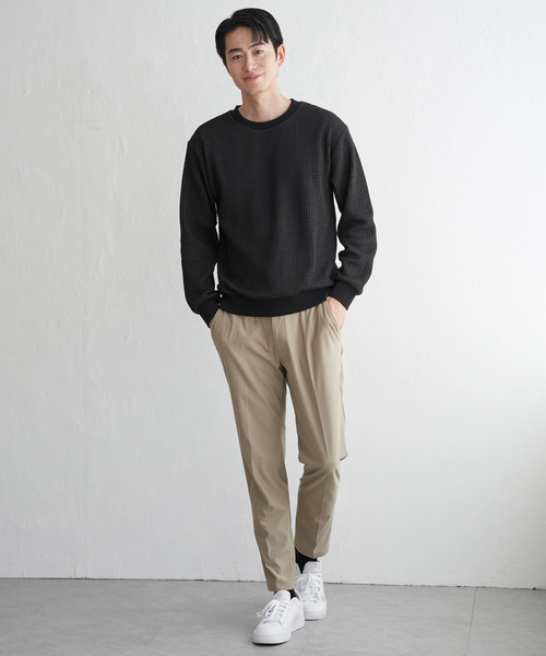 ikka(イッカ)の「【芸能人着用】ビッグワッフルクルーネックプルオーバー(スウェット・メンズ・ブラック/ワイン/グレー/ネイビー/ベージュ/ホワイト・M/L/XL/S)」の16枚目の写真
