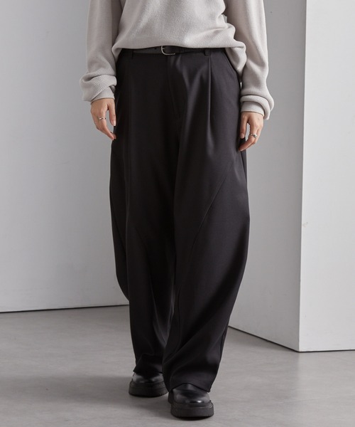 ウールライク カーブセミワイドタックスラックス MONO-MART│MONO-MART