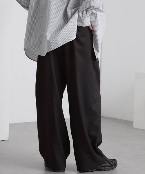 ウールライク カーブセミワイドタックスラックス MONO-MART│MONO-MART