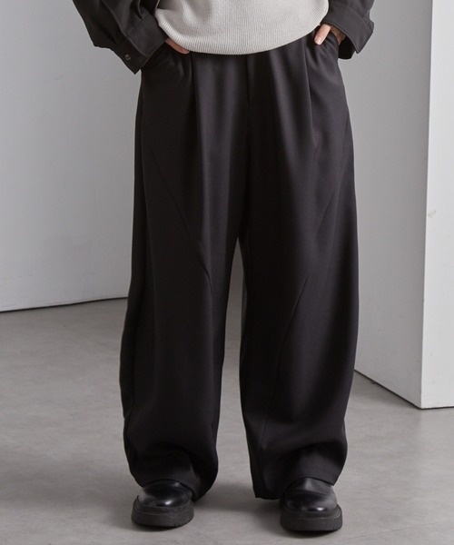 ウールライク カーブセミワイドタックスラックス MONO-MART│MONO-MART