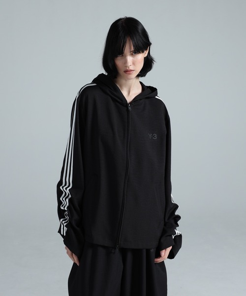 Y-3 美品‼️フード付きブラックアウター Y-3 HOODED TRACK TOP 3-STRIPES（ブルゾン）｜Y-3（ワイスリー）の
