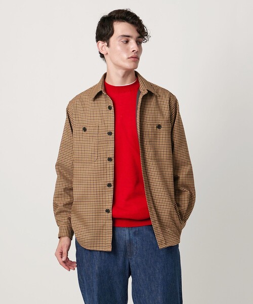 UNITED ARROWS（ユナイテッドアローズ）の「ツイードライク ダブルポケット オーバー シャツ（シャツ/ブラウス・メンズ・ブラウン系/グレー系・XL/L/M/S）」の4枚目の写真