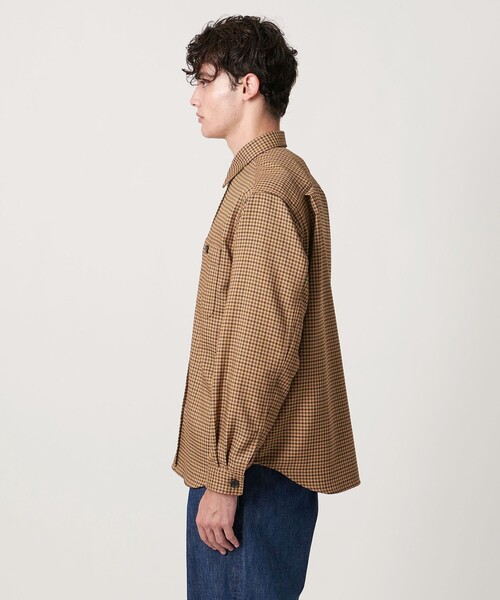 UNITED ARROWS（ユナイテッドアローズ）の「ツイードライク ダブルポケット オーバー シャツ（シャツ/ブラウス・メンズ・ブラウン系/グレー系・XL/L/M/S）」の6枚目の写真