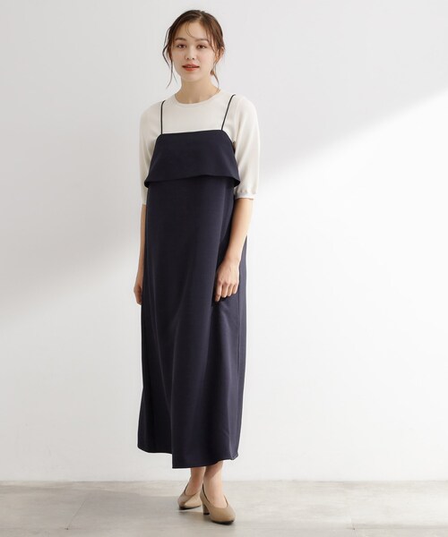 grove（グローブ）の「【カセット服】洗えるAラインキャミワンピース（ワンピース・レディース・ブラウン系その他/ネイビー系5/ライトベージュ・02/03/01/05/04）」の3枚目の写真