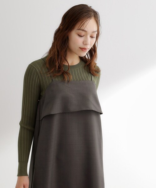 grove（グローブ）の「【カセット服】洗えるAラインキャミワンピース（ワンピース・レディース・ブラウン系その他/ネイビー系5/ライトベージュ・02/03/01/05/04）」の5枚目の写真