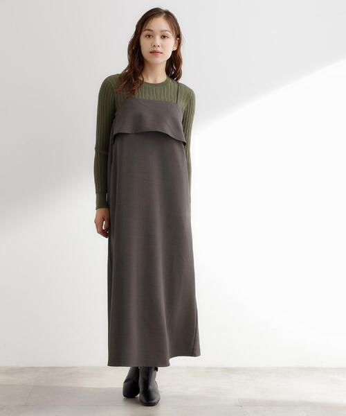 grove（グローブ）の「【カセット服】洗えるAラインキャミワンピース（ワンピース・レディース・ブラウン系その他/ネイビー系5/ライトベージュ・02/03/01/05/04）」の6枚目の写真