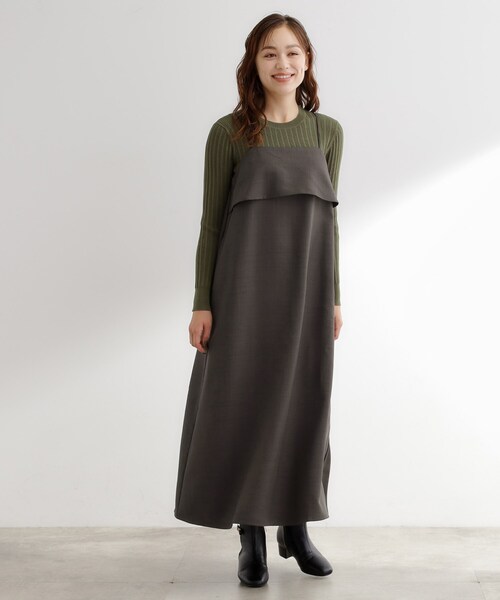 grove（グローブ）の「【カセット服】洗えるAラインキャミワンピース（ワンピース・レディース・ブラウン系その他/ネイビー系5/ライトベージュ・02/03/01/05/04）」の7枚目の写真
