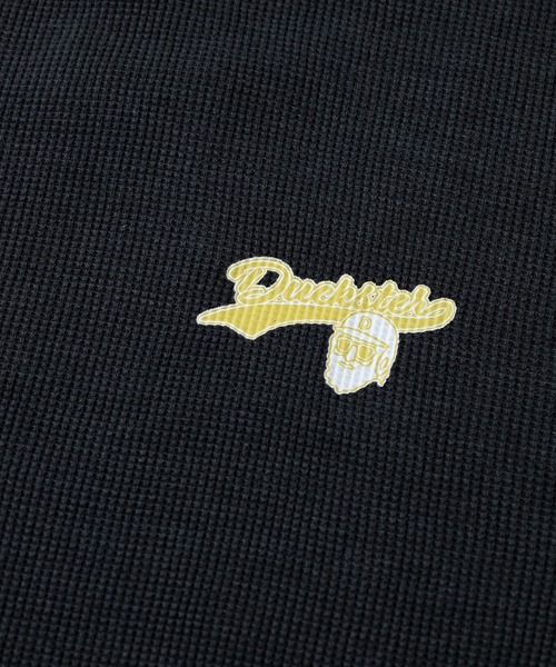 go slow caravan(ゴースローキャラバン)の「Duckster/ダックスター ヴィンテージ調 ワッフル L/S TEE(Timelyhit)(Tシャツ/カットソー・メンズ・ブラック/ホワイト・MEDIUM/X-LARGE/LARGE)」の5枚目の写真