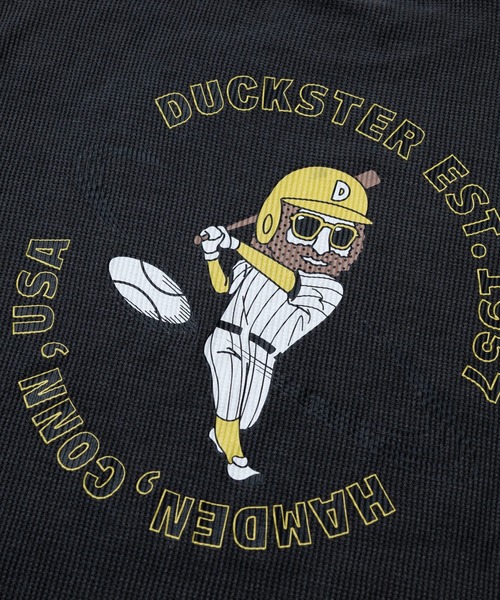 go slow caravan(ゴースローキャラバン)の「Duckster/ダックスター ヴィンテージ調 ワッフル L/S TEE(Timelyhit)(Tシャツ/カットソー・メンズ・ブラック/ホワイト・MEDIUM/X-LARGE/LARGE)」の11枚目の写真