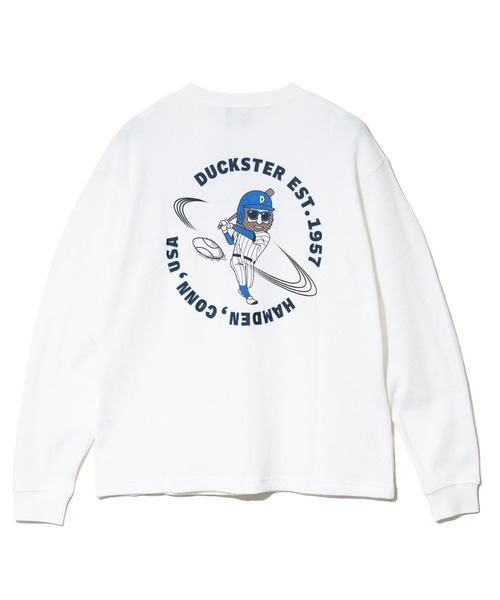 go slow caravan(ゴースローキャラバン)の「Duckster/ダックスター ヴィンテージ調 ワッフル L/S TEE(Timelyhit)(Tシャツ/カットソー・メンズ・ブラック/ホワイト・MEDIUM/X-LARGE/LARGE)」の13枚目の写真