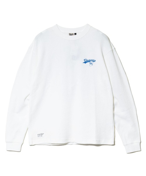 go slow caravan(ゴースローキャラバン)の「Duckster/ダックスター ヴィンテージ調 ワッフル L/S TEE(Timelyhit)(Tシャツ/カットソー・メンズ・ブラック/ホワイト・MEDIUM/X-LARGE/LARGE)」の3枚目の写真