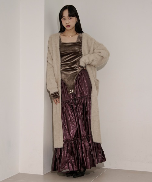 Ezick(エジック)の「shaggy gown シャギーロングカーディガン(カーディガン/ボレロ・レディース・ブラック/グレー/アイボリー・FREE)」の17枚目の写真