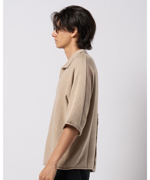 wjk(ダヴルジェイケイ)の「comfy skipper polo H/S(ポロシャツ・メンズ・ブラック/チャコールグレー/ベージュ・SMALL/MEDIUM/LARGE/X-LARGE)」の5枚目の写真