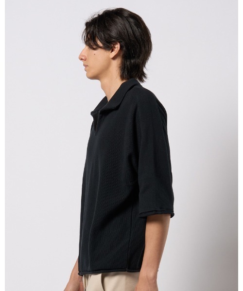 wjk(ダヴルジェイケイ)の「comfy skipper polo H/S(ポロシャツ・メンズ・ブラック/チャコールグレー/ベージュ・SMALL/MEDIUM/LARGE/X-LARGE)」の8枚目の写真