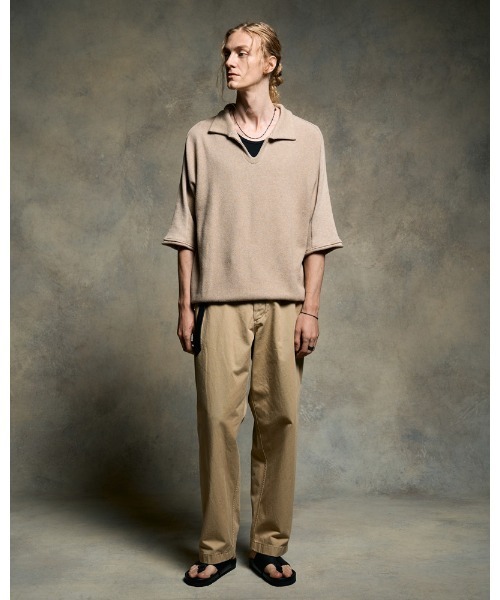 wjk(ダヴルジェイケイ)の「comfy skipper polo H/S(ポロシャツ・メンズ・ブラック/チャコールグレー/ベージュ・SMALL/MEDIUM/LARGE/X-LARGE)」の13枚目の写真