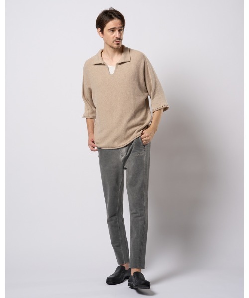 wjk(ダヴルジェイケイ)の「comfy skipper polo H/S(ポロシャツ・メンズ・ブラック/チャコールグレー/ベージュ・SMALL/MEDIUM/LARGE/X-LARGE)」の18枚目の写真